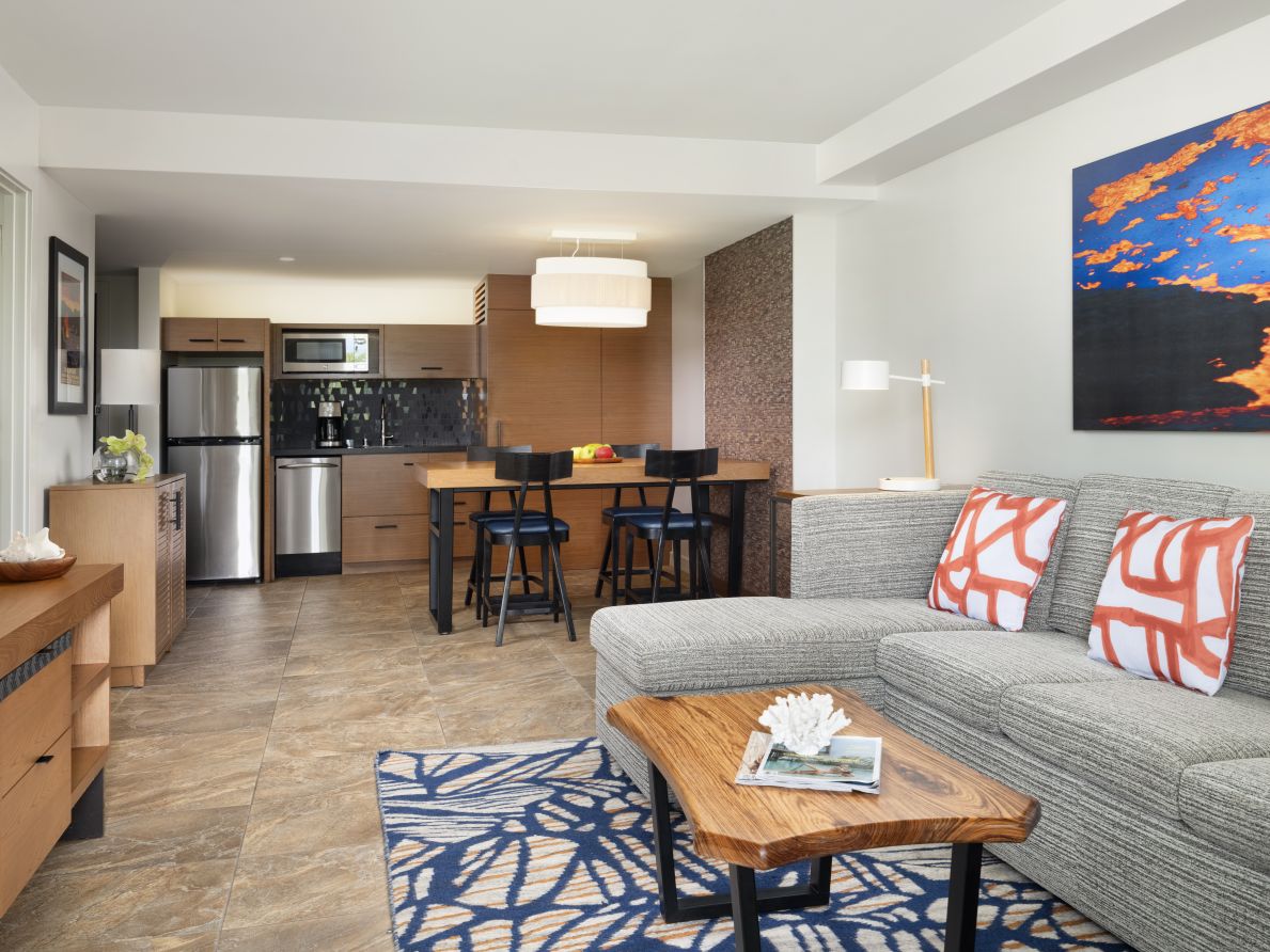 Pool View Living Room (1-Bedroom Suite)